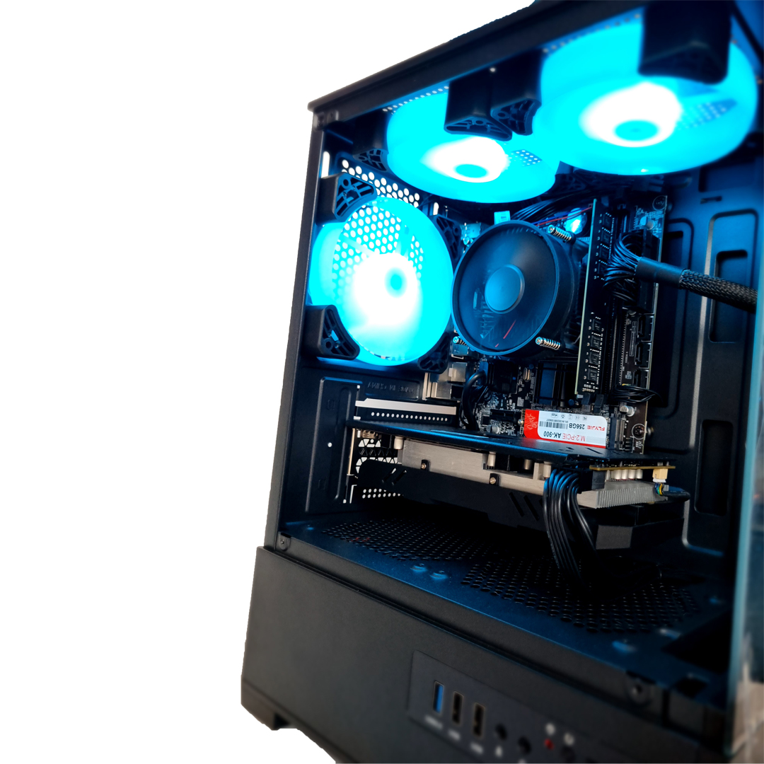 foto samping dalam lampu biru